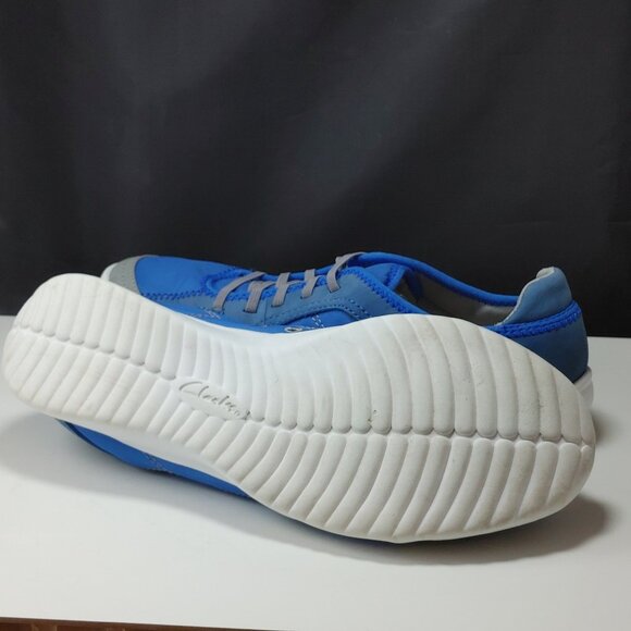Clarks Blue & Gray Women's Sneaker Sz 7 Comfort Lightweight Slip On Athletics - Picture 6 of 8